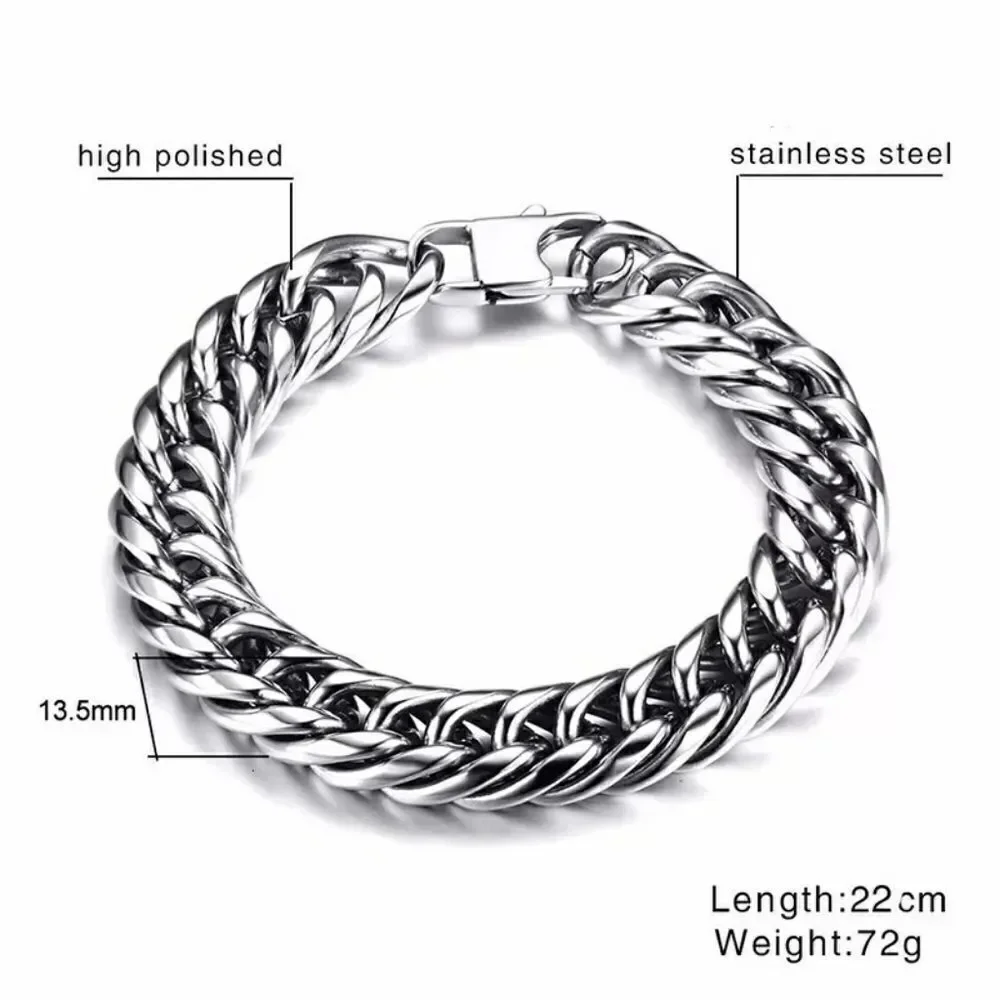 Men's Stainless Steel Curb Cuban Link Bracelet